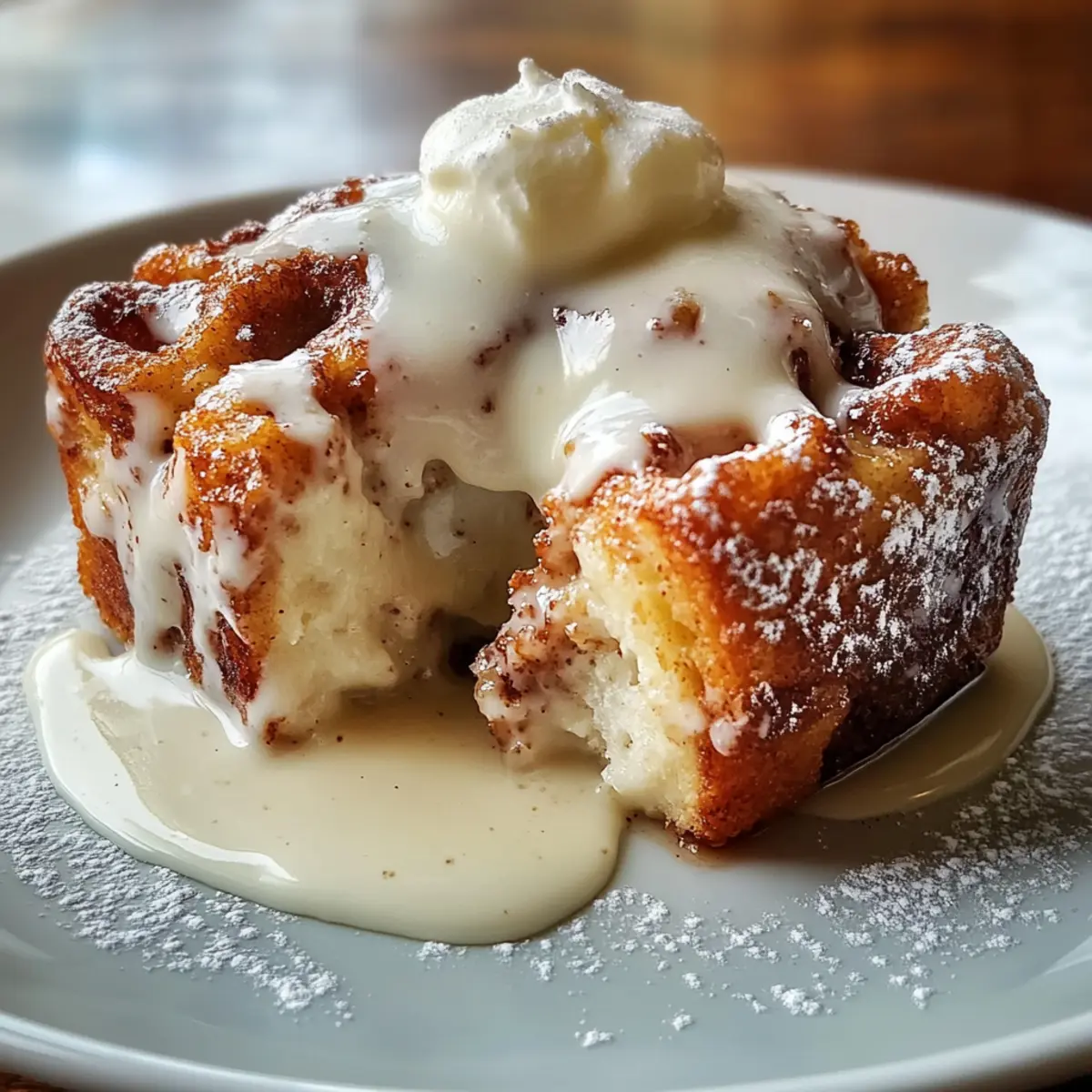 Creamy Eggnog Donut Bread Pudding