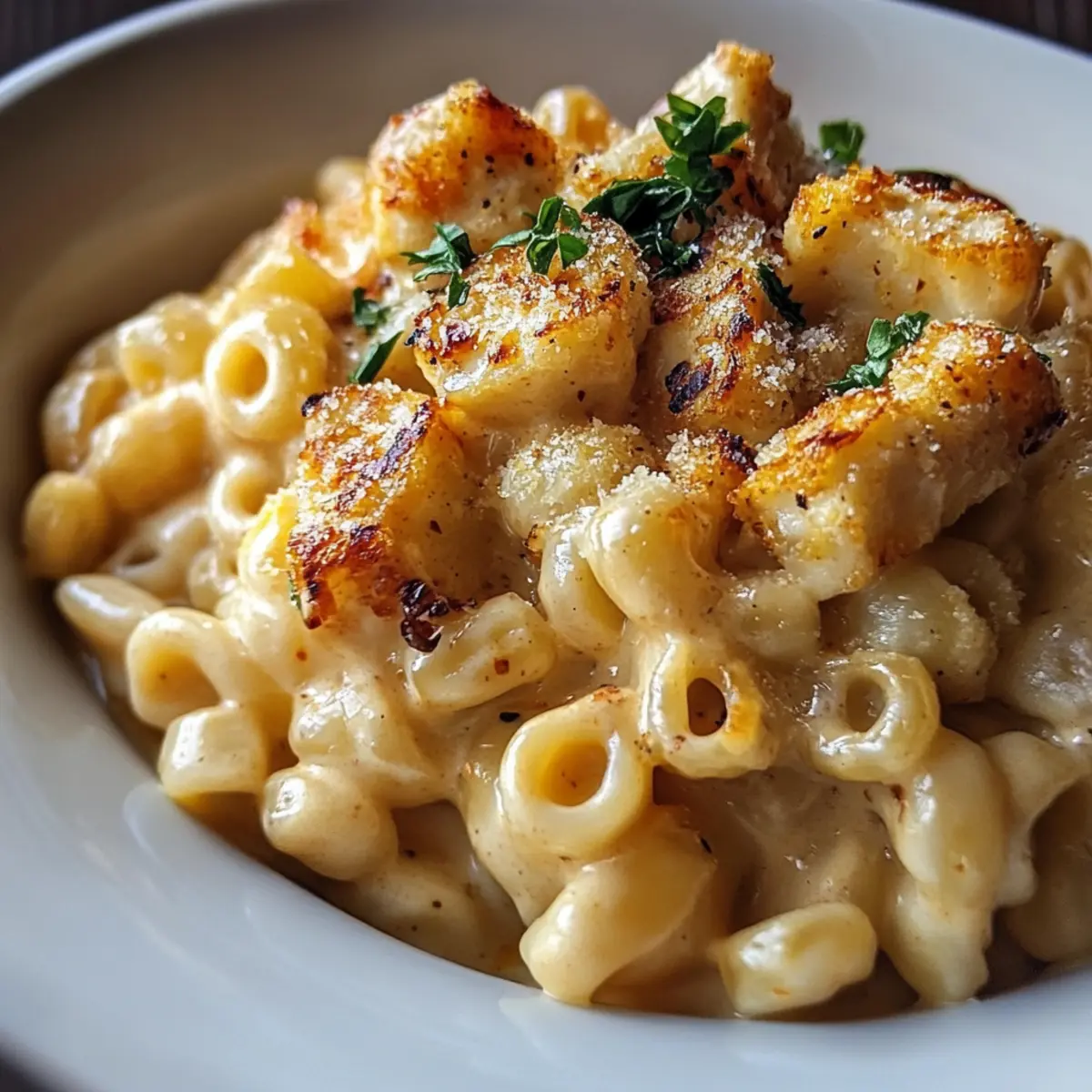 Creamy Honey Pepper Chicken Mac and Cheese