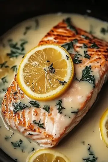 Creamy Lemon Garlic Salmon Piccata