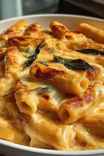 Creamy Pesto Chicken Pasta Bake