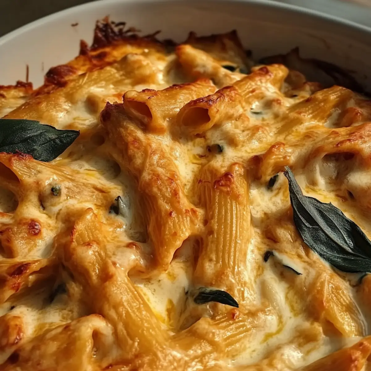 Creamy Pesto Chicken Pasta Bake