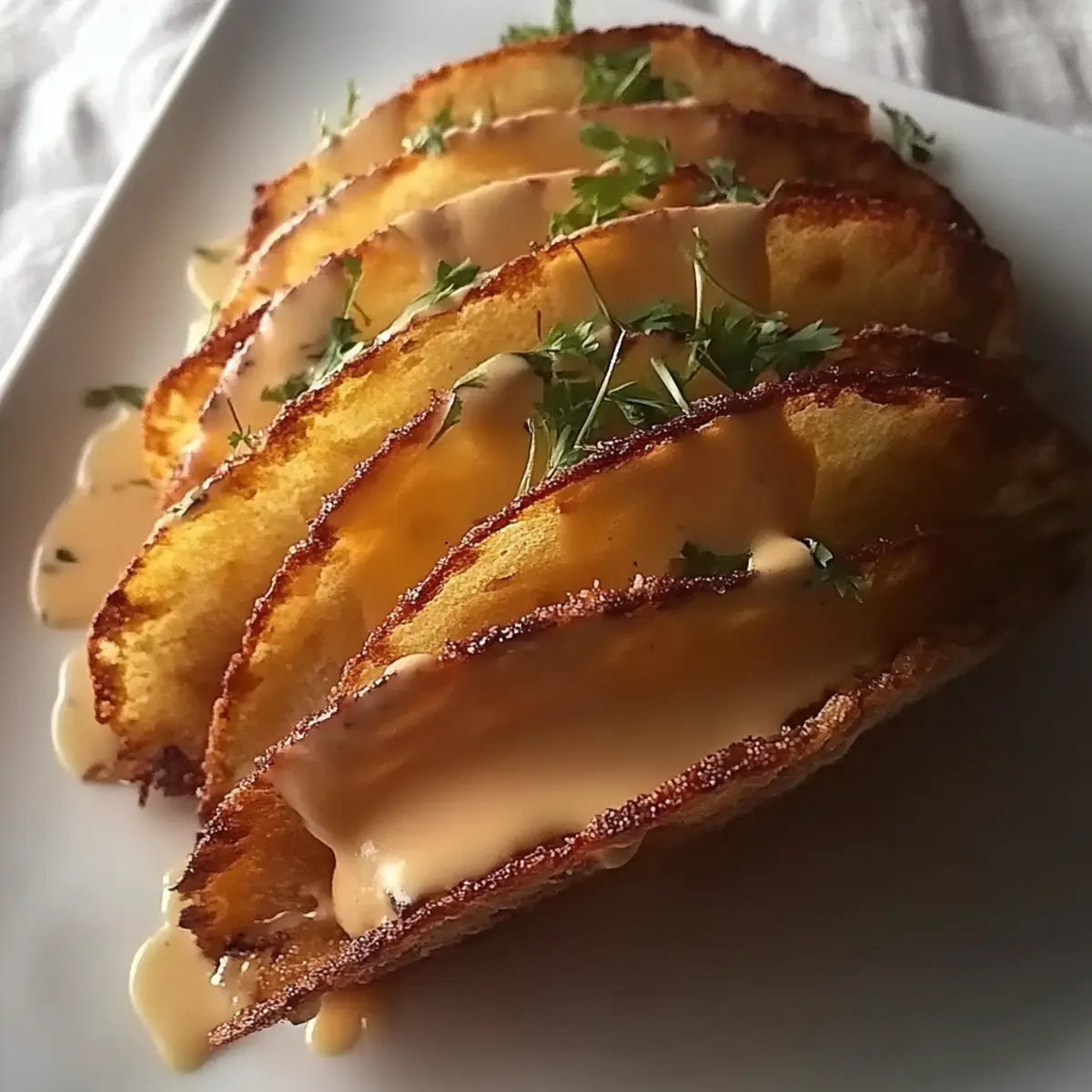 Crispy Chicken Alfredo Tacos