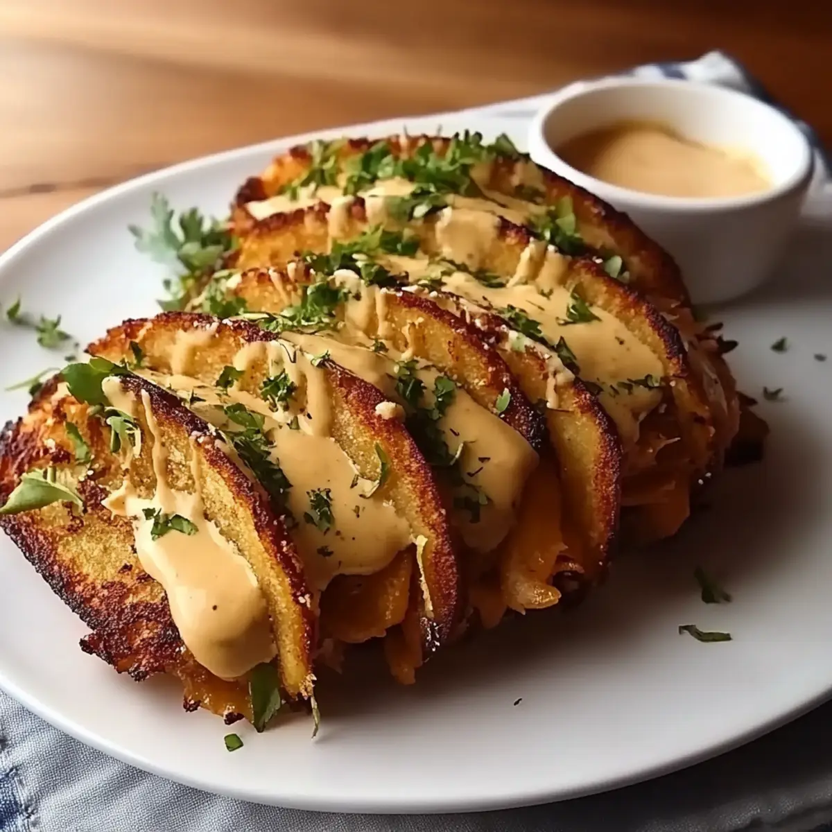 Crispy Chicken Alfredo Tacos