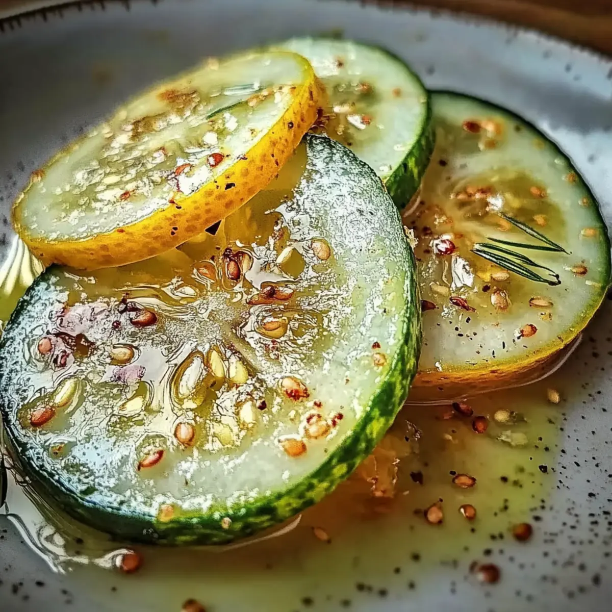 Crispy Cucumber Snack with Tangy Lemon Drizzle