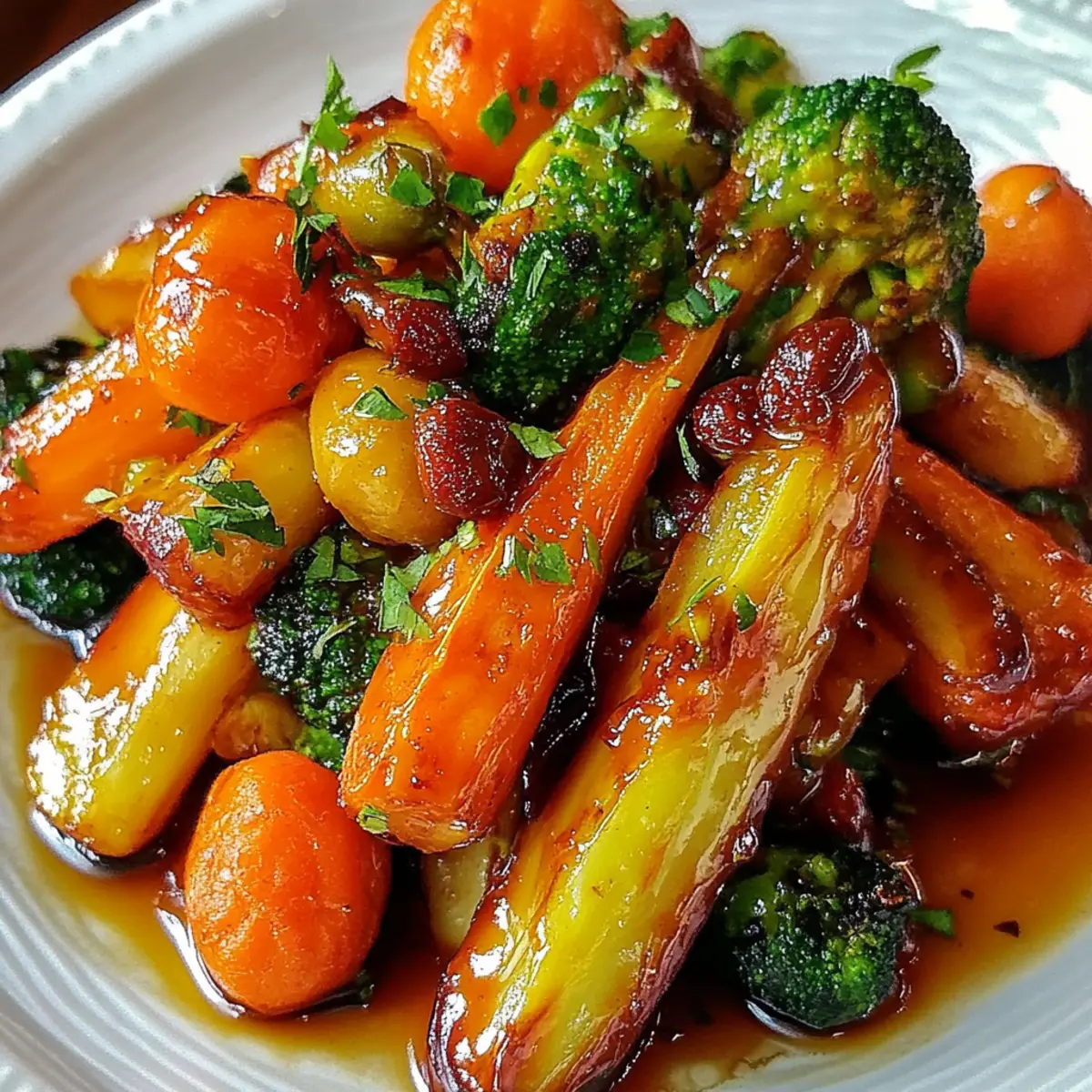 Crispy Maple Glazed Carrots and Brussel Sprouts