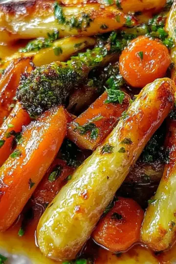 Crispy Maple Glazed Carrots and Brussel Sprouts