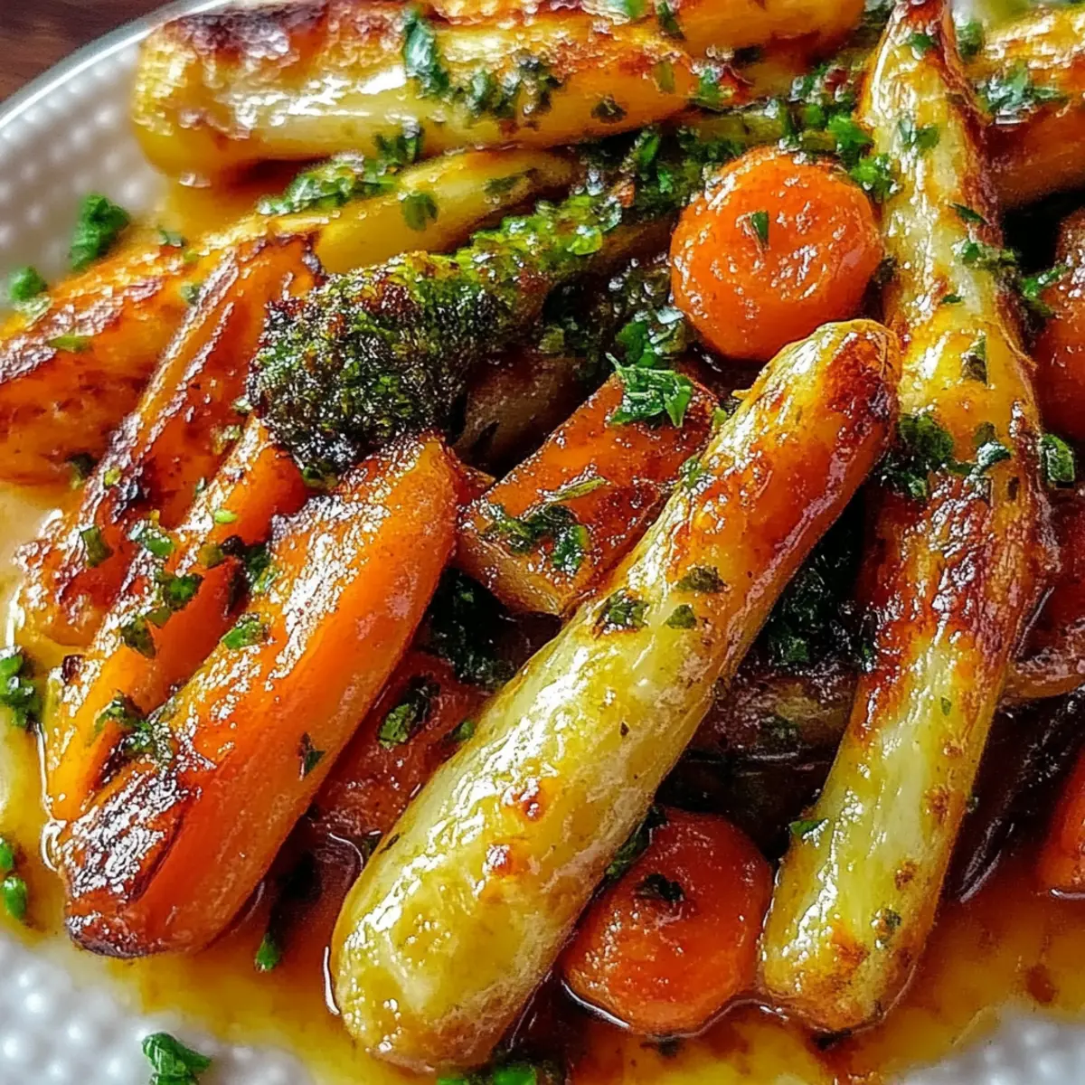 Crispy Maple Glazed Carrots and Brussel Sprouts