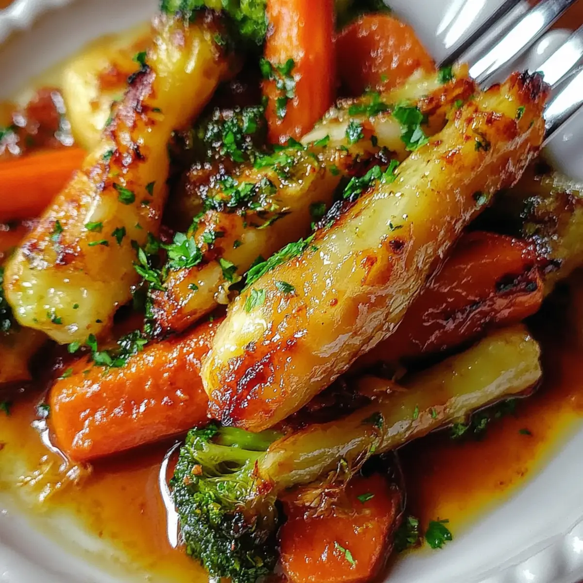 Crispy Maple Glazed Carrots and Brussel Sprouts