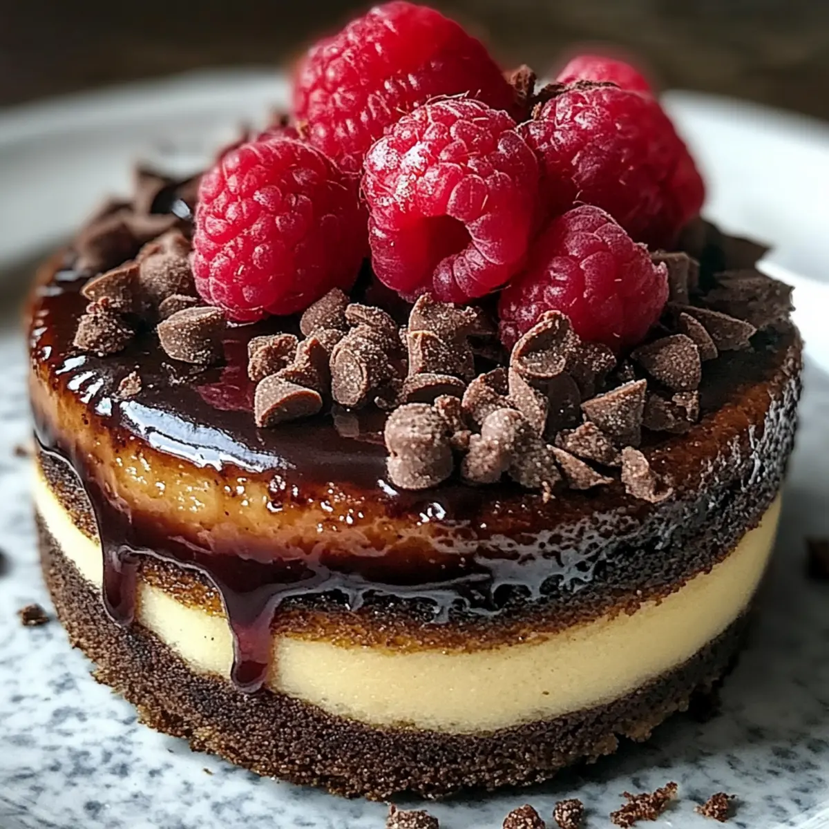 Decadent Dark Chocolate Raspberry Cheesecake