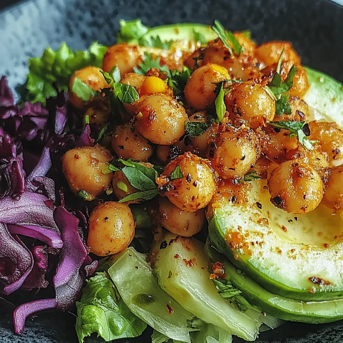 Divorce Salad with Spicy Chickpeas and Tangy Avocado Dressing