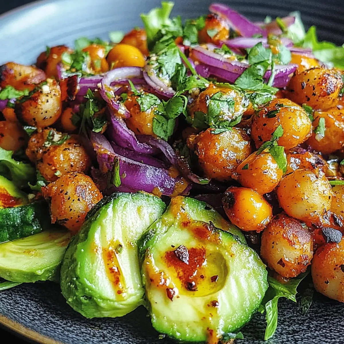 Divorce Salad with Spicy Chickpeas and Tangy Avocado Dressing