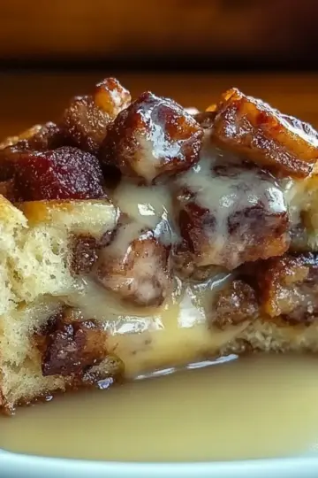 Festive Cinnamon Swirl Eggnog Bread Pudding