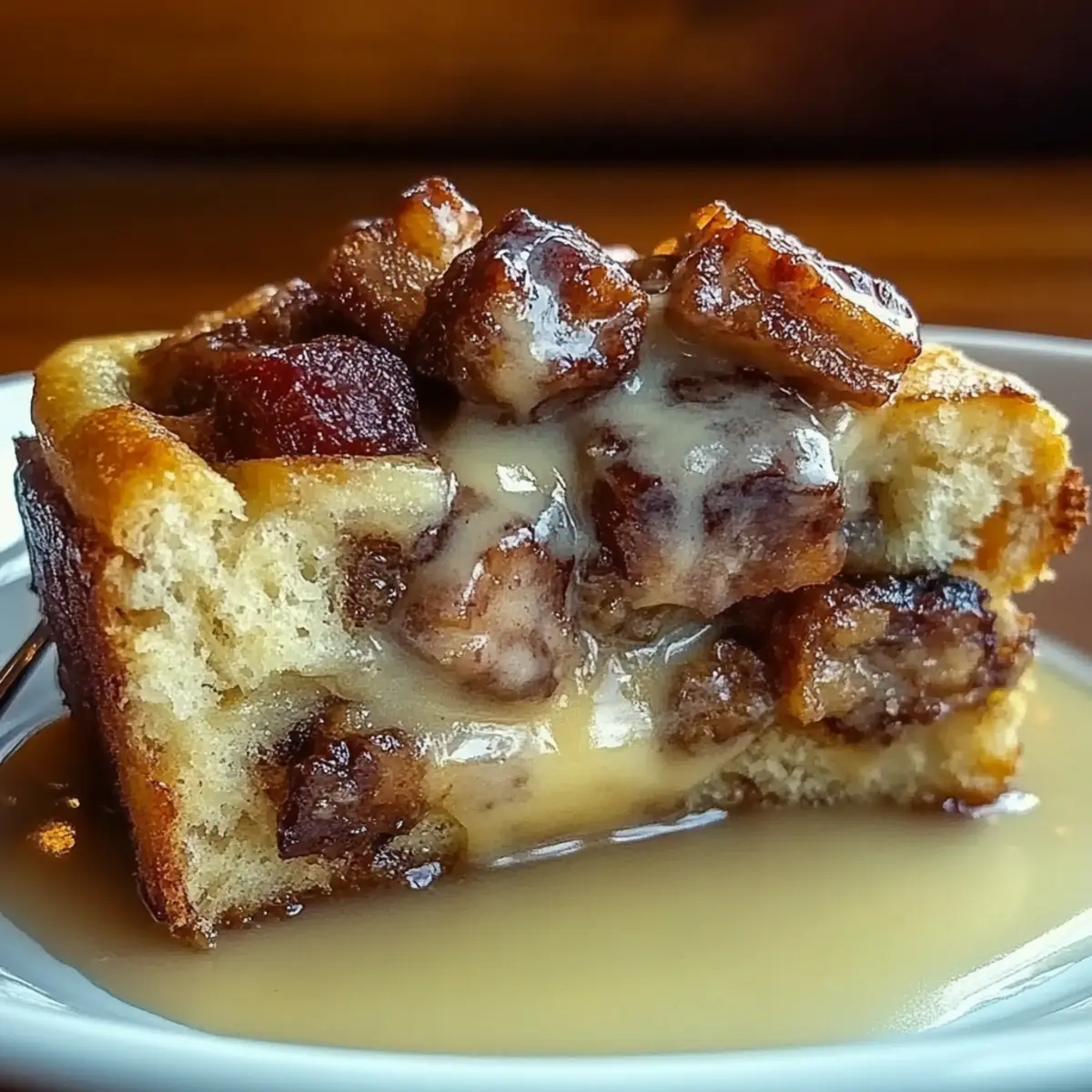 Festive Cinnamon Swirl Eggnog Bread Pudding