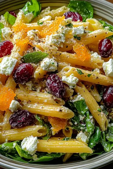 Feta & Cranberry Penne Salad with Orange Vinaigrette