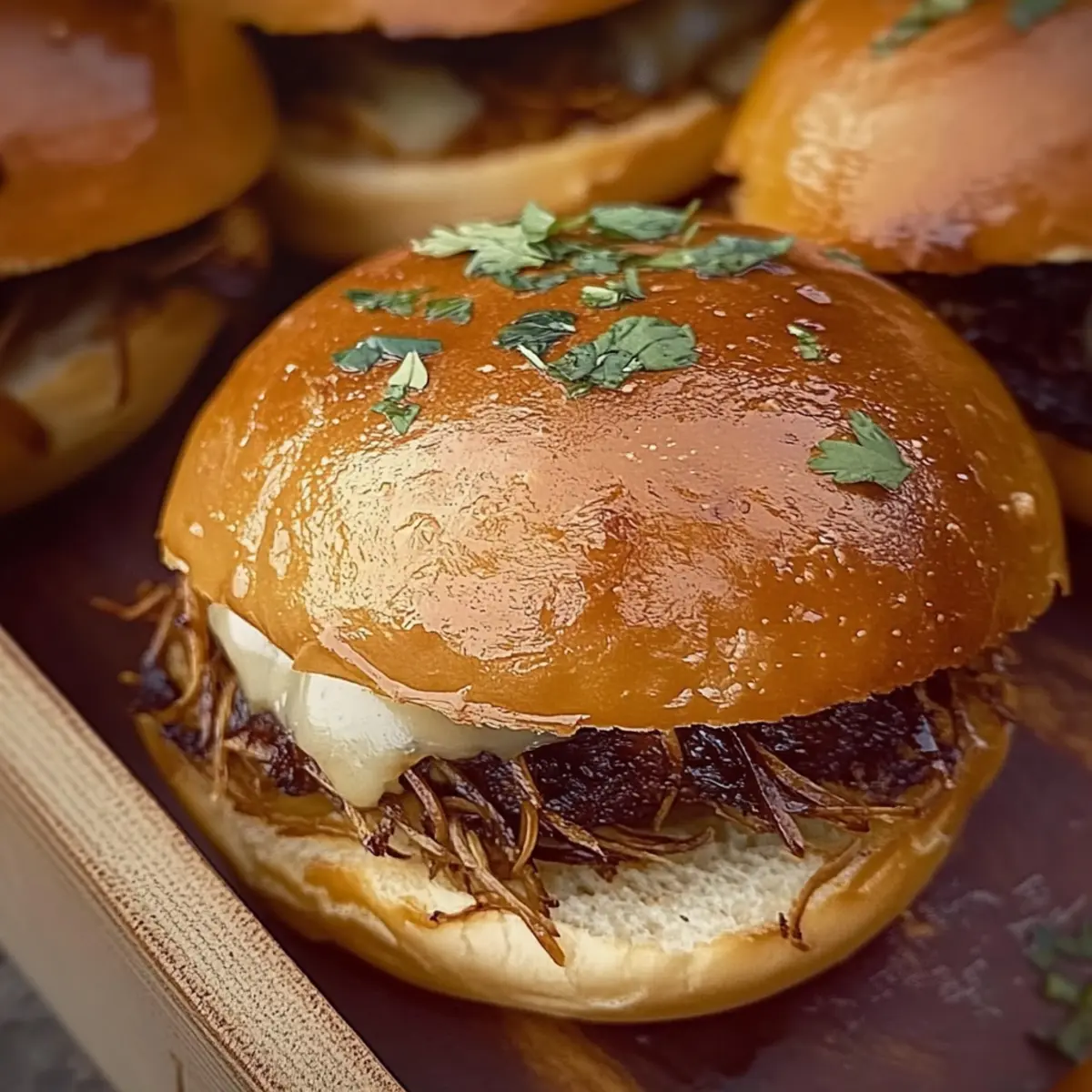 Garlic Pulled Beef Sliders