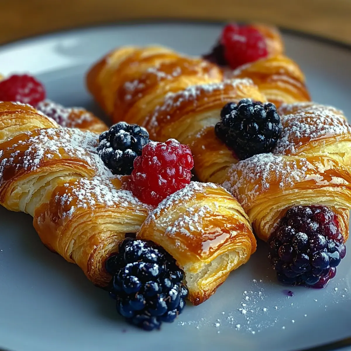 Golden Flaky Berry Puff Pastry Twists