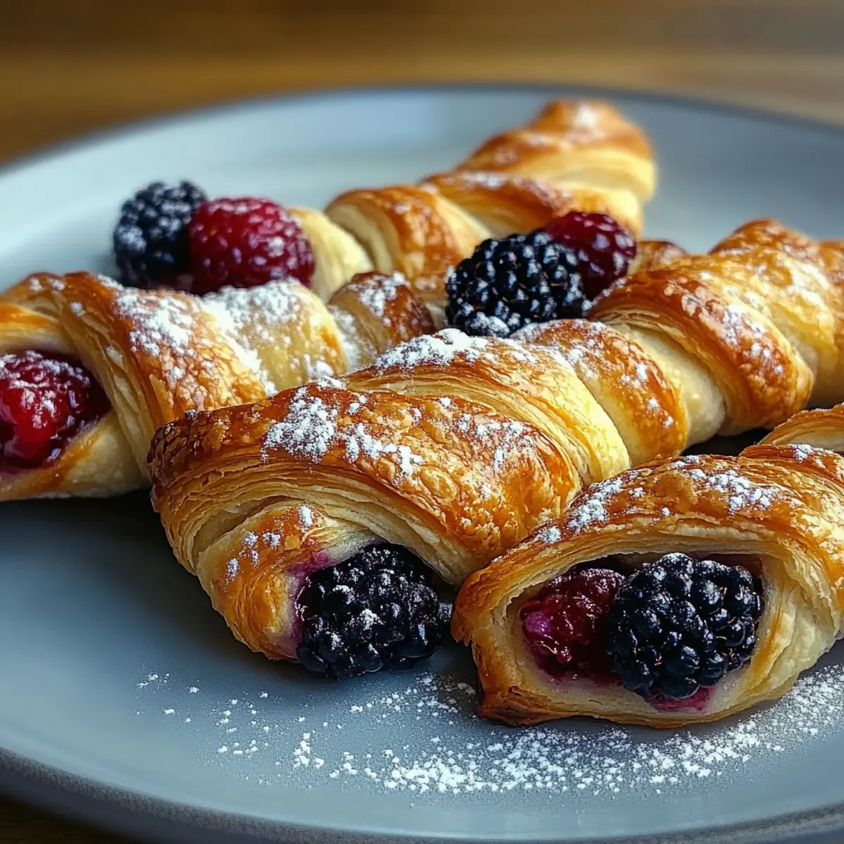 Golden Flaky Berry Puff Pastry Twists