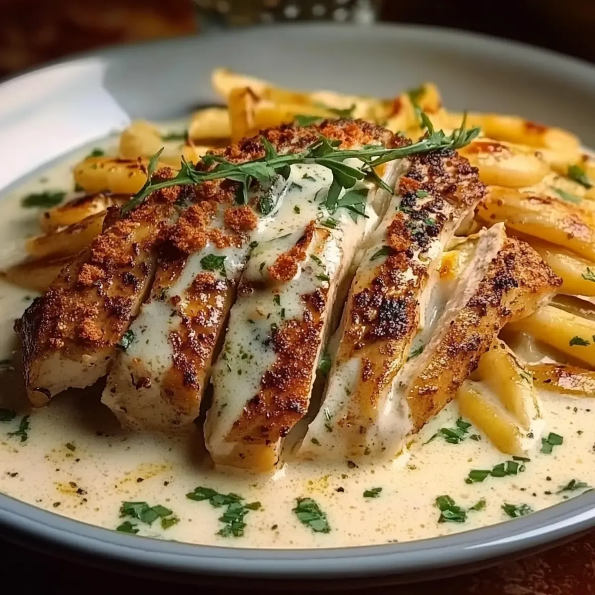 Grilled Chicken Alfredo Pasta