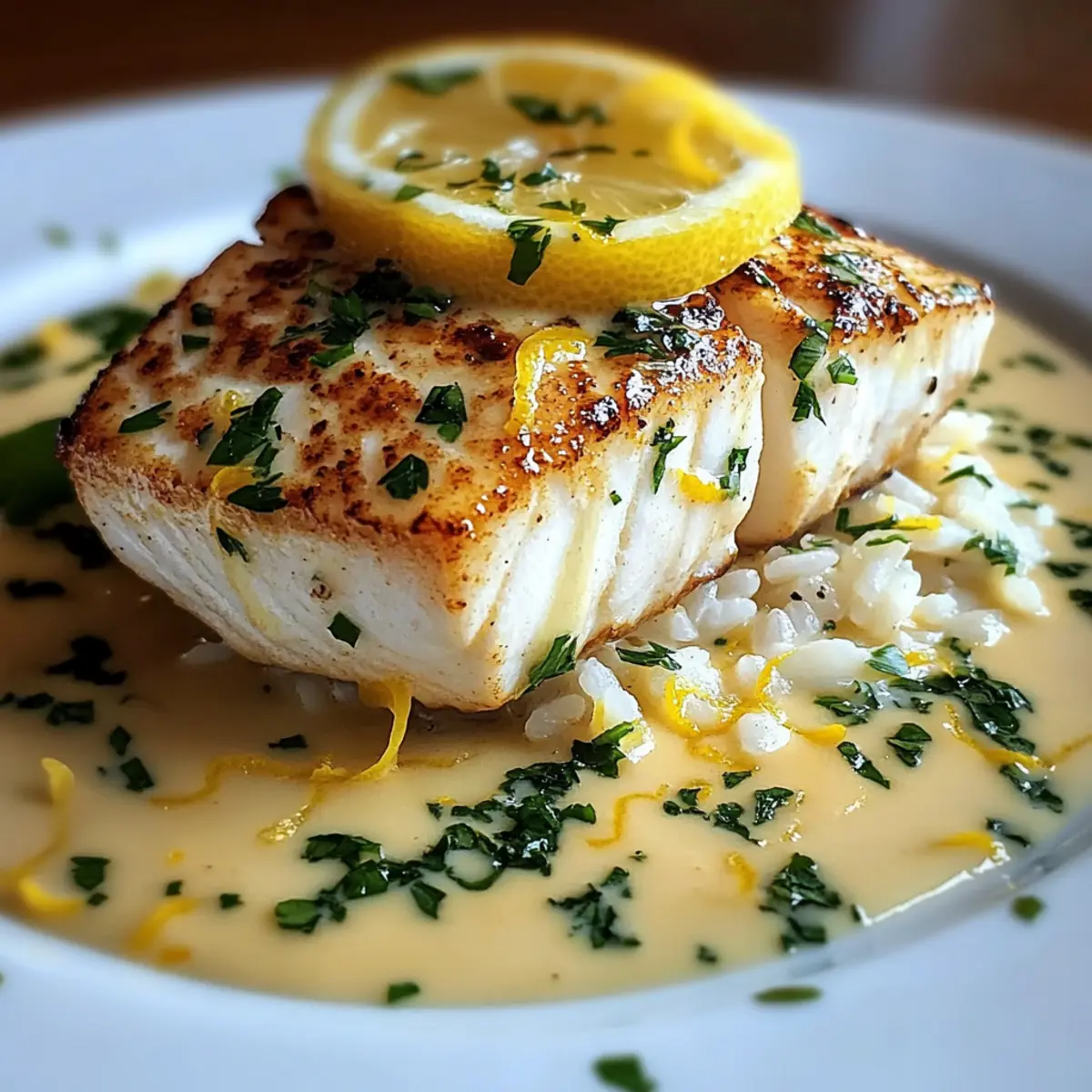Halibut with Zesty Lemon Beurre Blanc