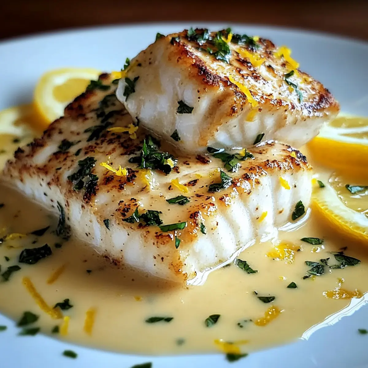 Halibut with Zesty Lemon Beurre Blanc