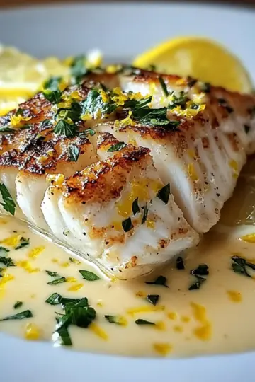 Halibut with Zesty Lemon Beurre Blanc