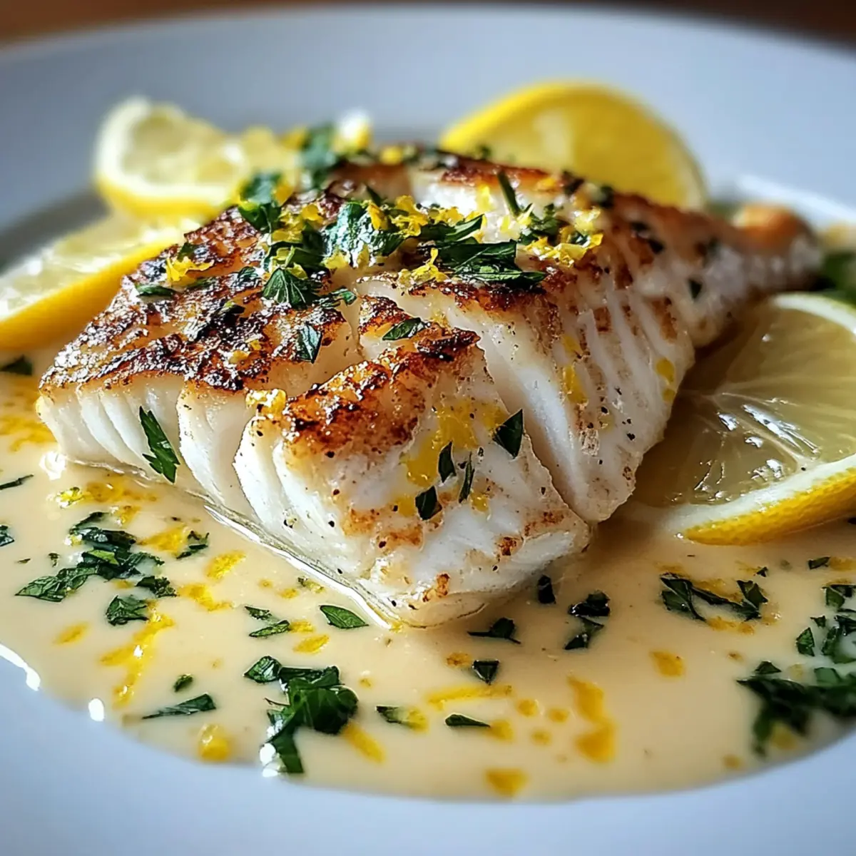 Halibut with Zesty Lemon Beurre Blanc