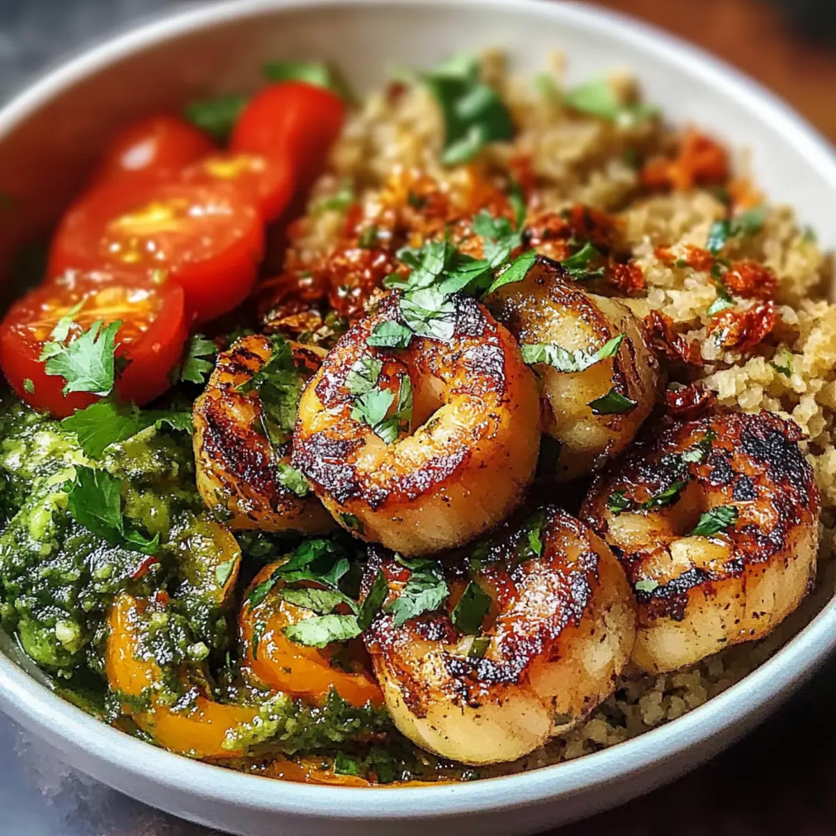 Healthy Grilled Shrimp Quinoa Bowl