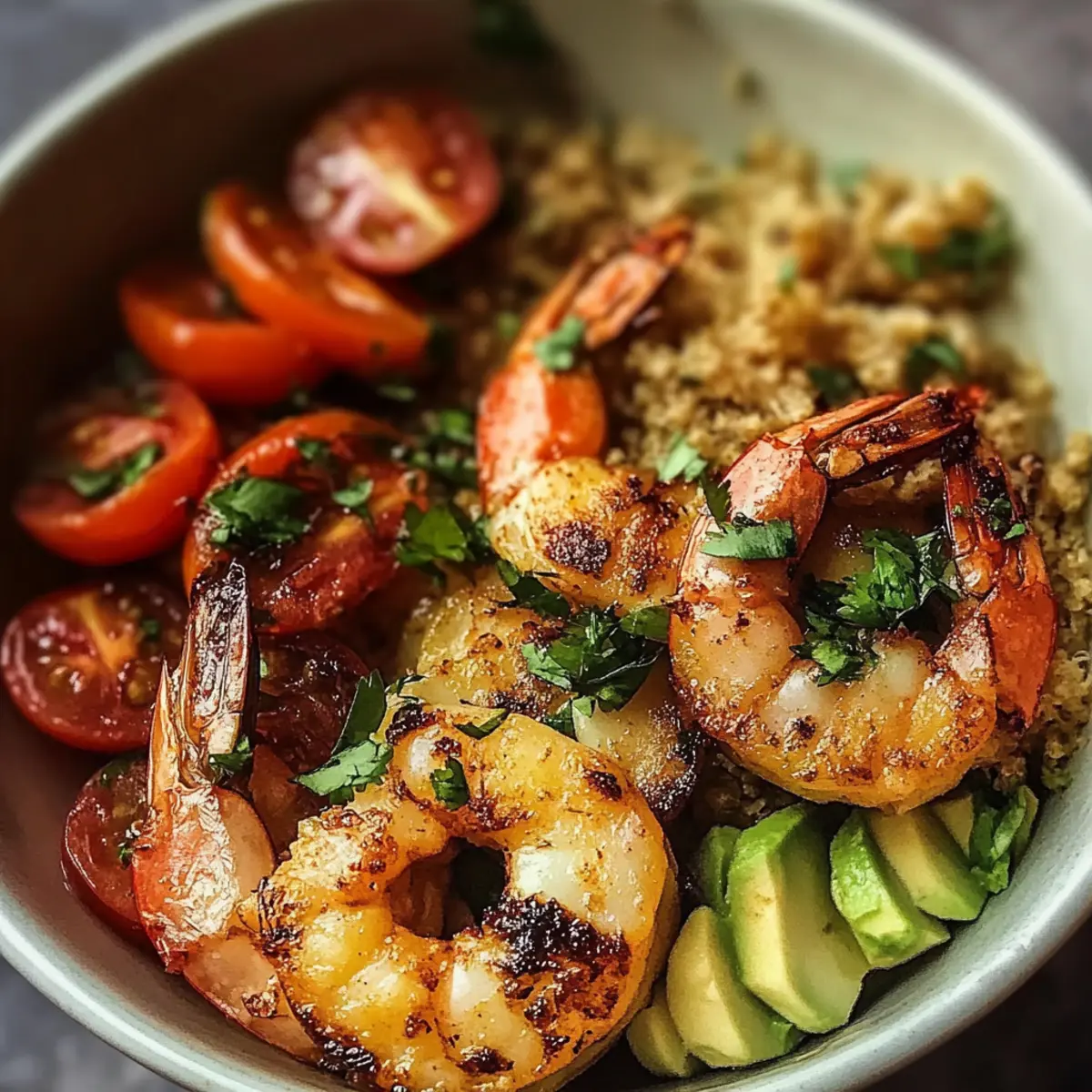 Healthy Grilled Shrimp Quinoa Bowl
