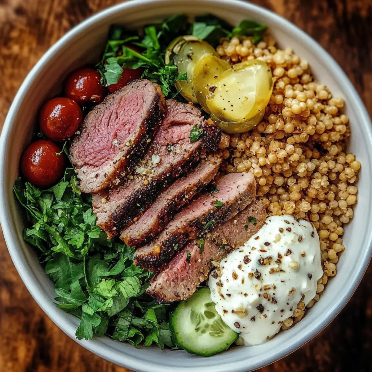 Healthy Mediterranean Steak Bowl