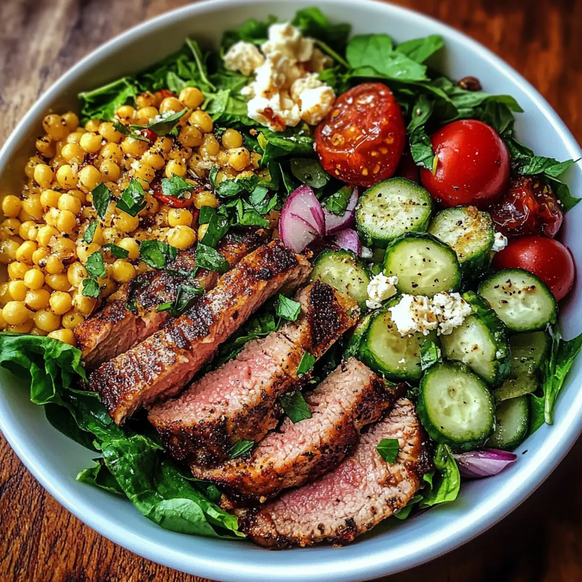 Healthy Mediterranean Steak Bowl