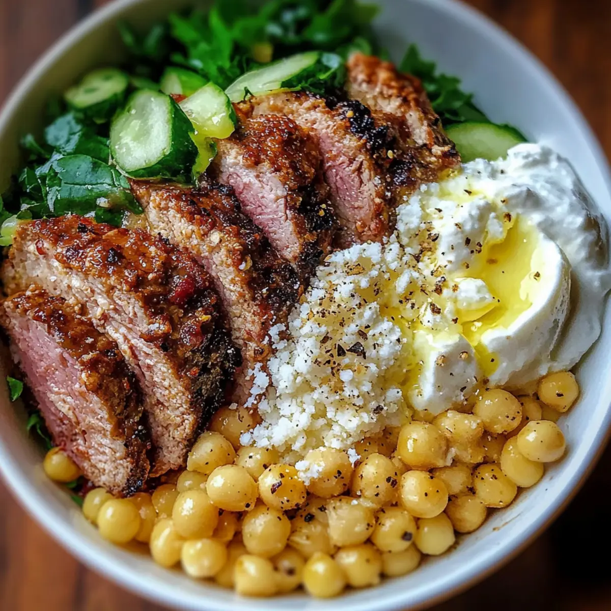 Healthy Mediterranean Steak Bowl