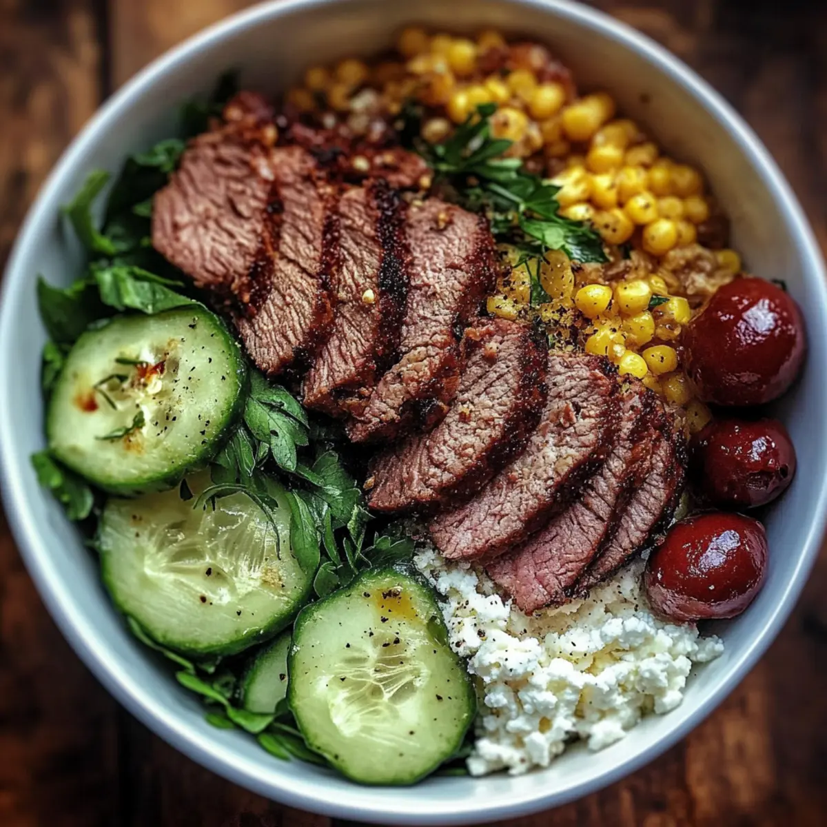 Healthy Mediterranean Steak Bowl