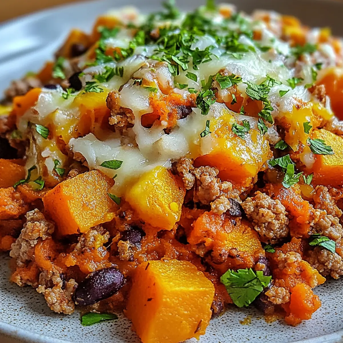 Healthy Sweet Potato and Ground Turkey Bake