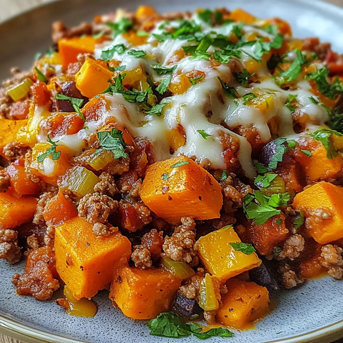 Healthy Sweet Potato and Ground Turkey Bake
