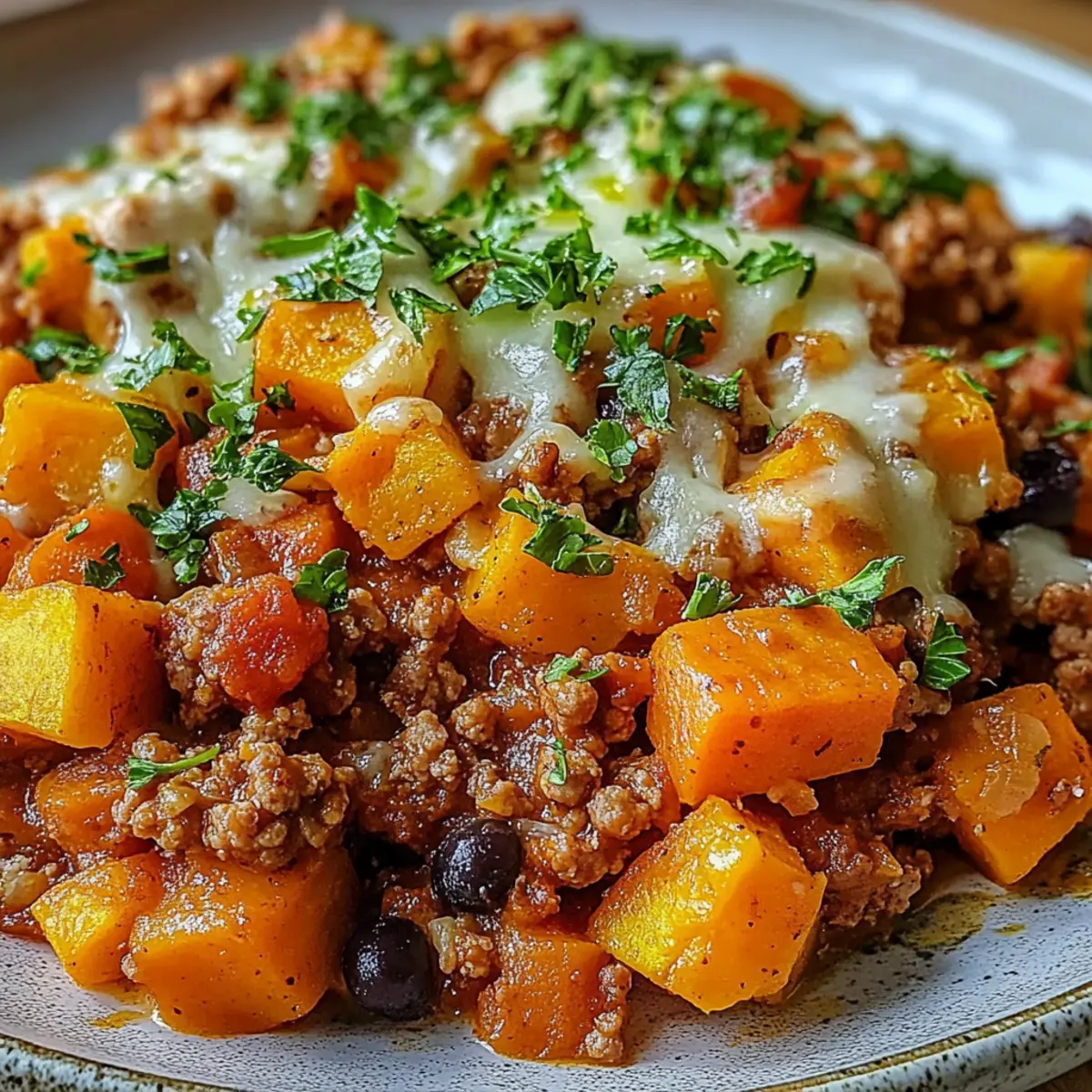 Healthy Sweet Potato and Ground Turkey Bake
