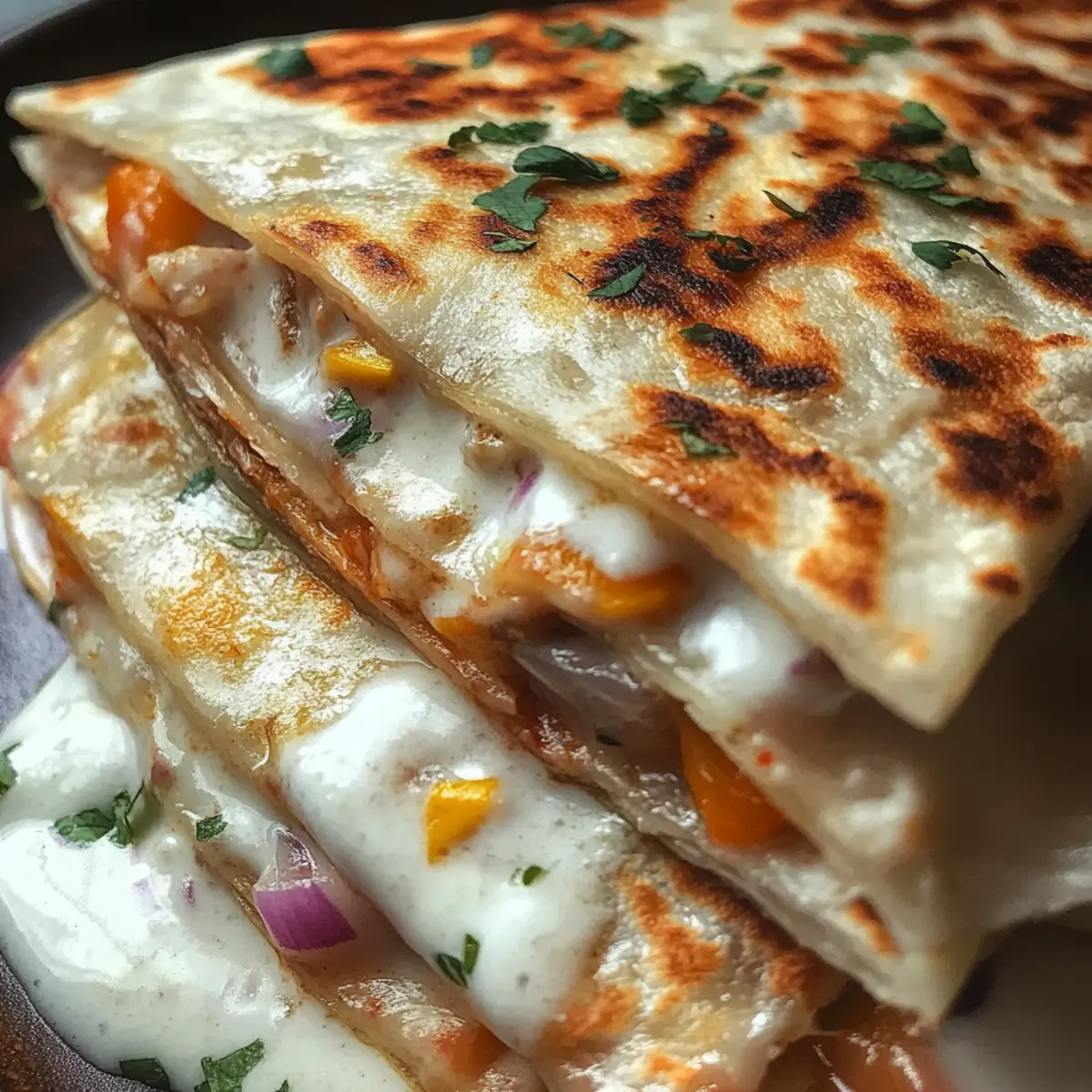 High-Protein Chicken Ranch Quesadilla