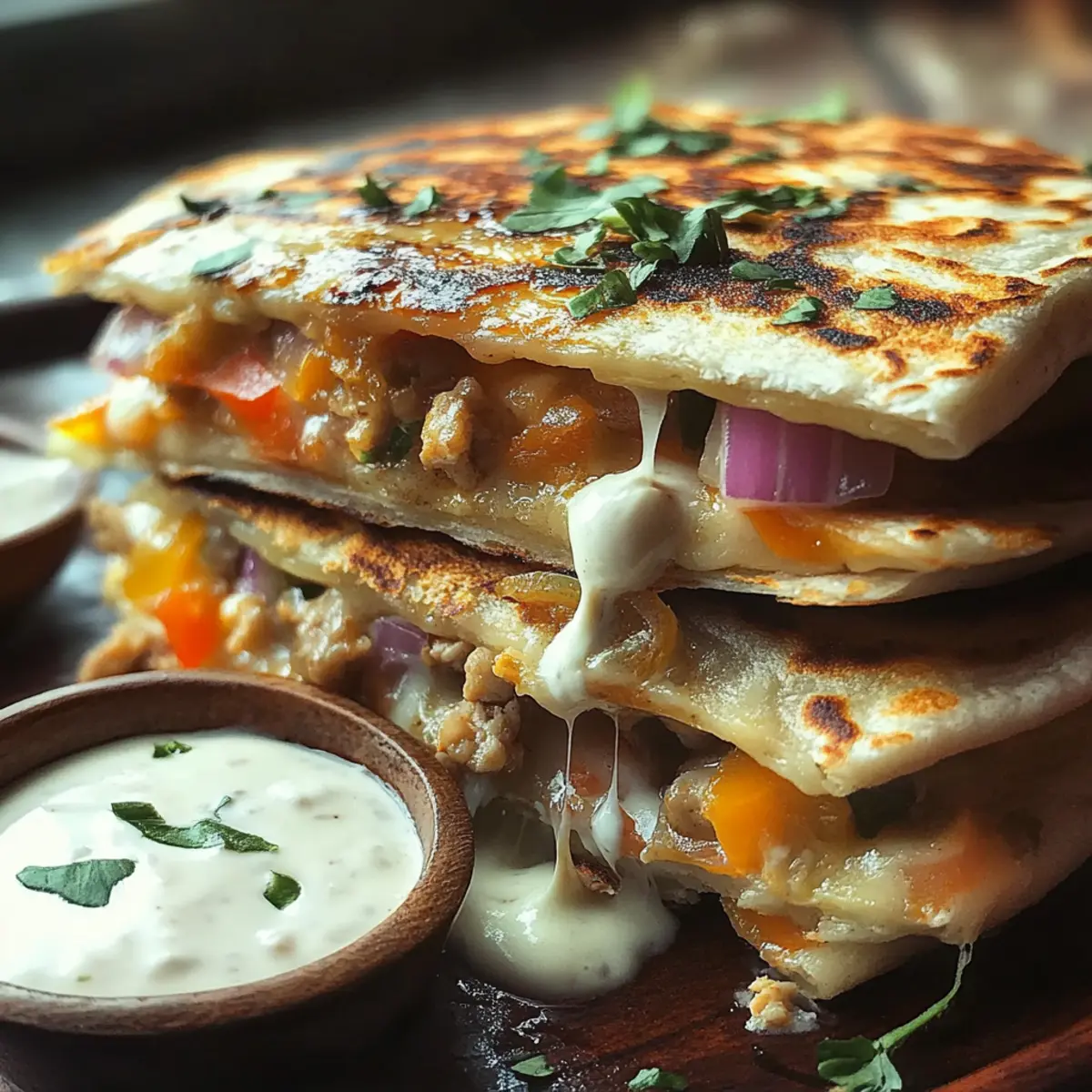 High-Protein Chicken Ranch Quesadilla