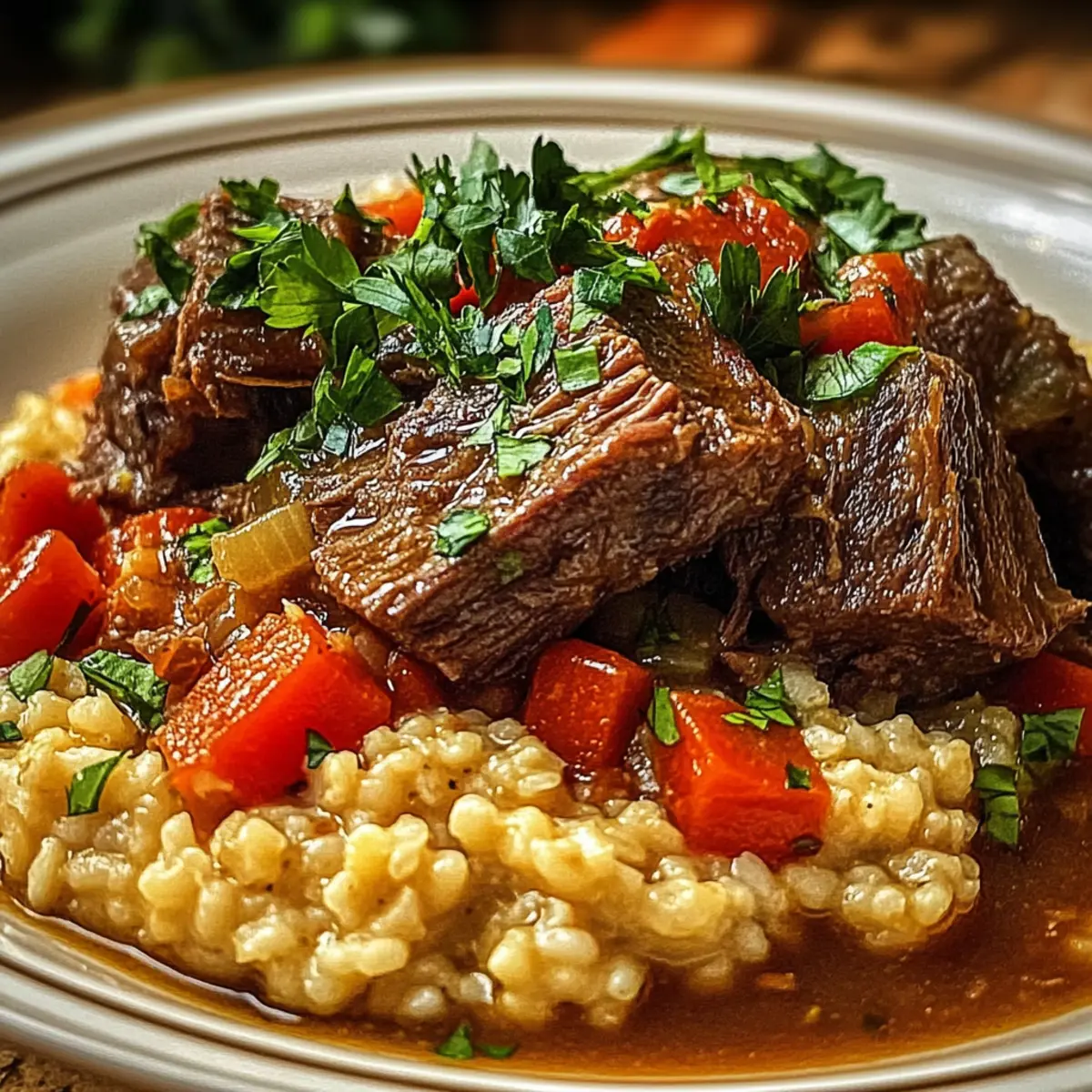 Italian Inspired Pot Roast and Risotto Dinner