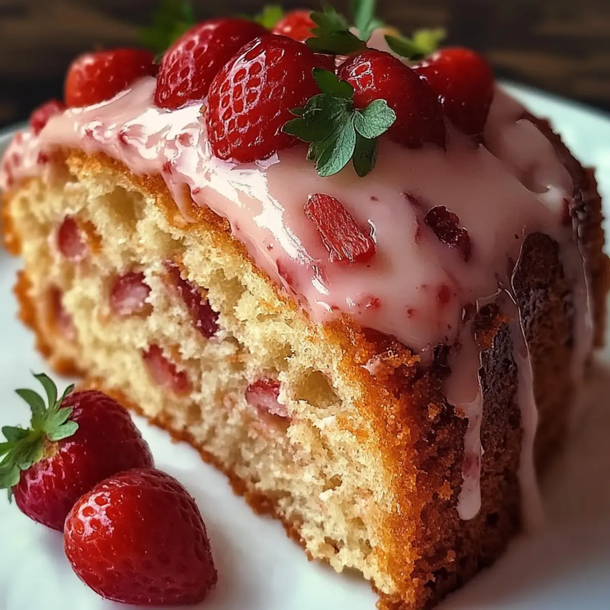 Moist Strawberry Milkshake Pound Cake