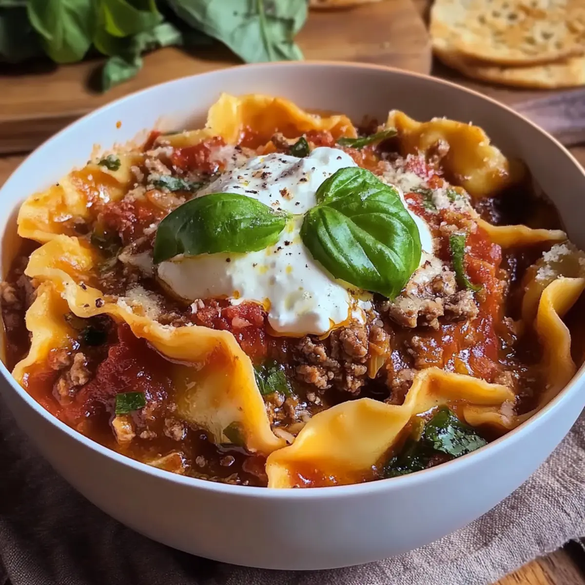 One-Pot Lasagna Soup