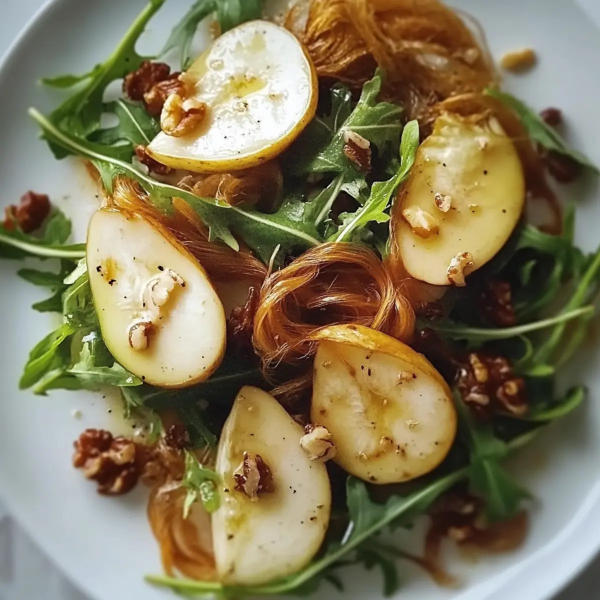 Pear and Arugula Salad with Honey Vinaigrette