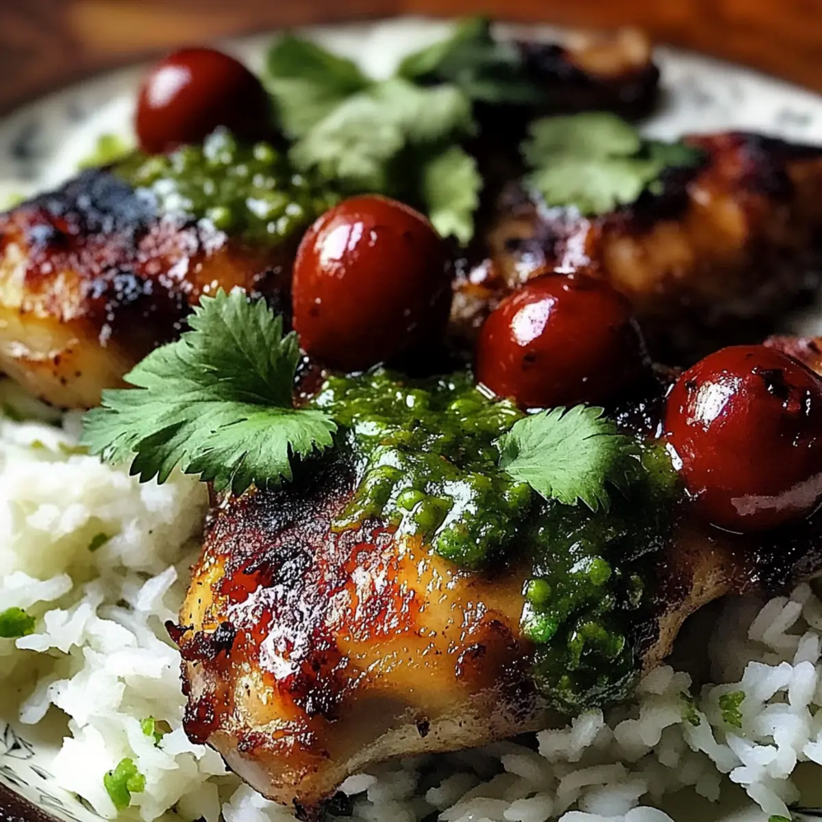 Peruvian Chicken and Rice with Green Sauce