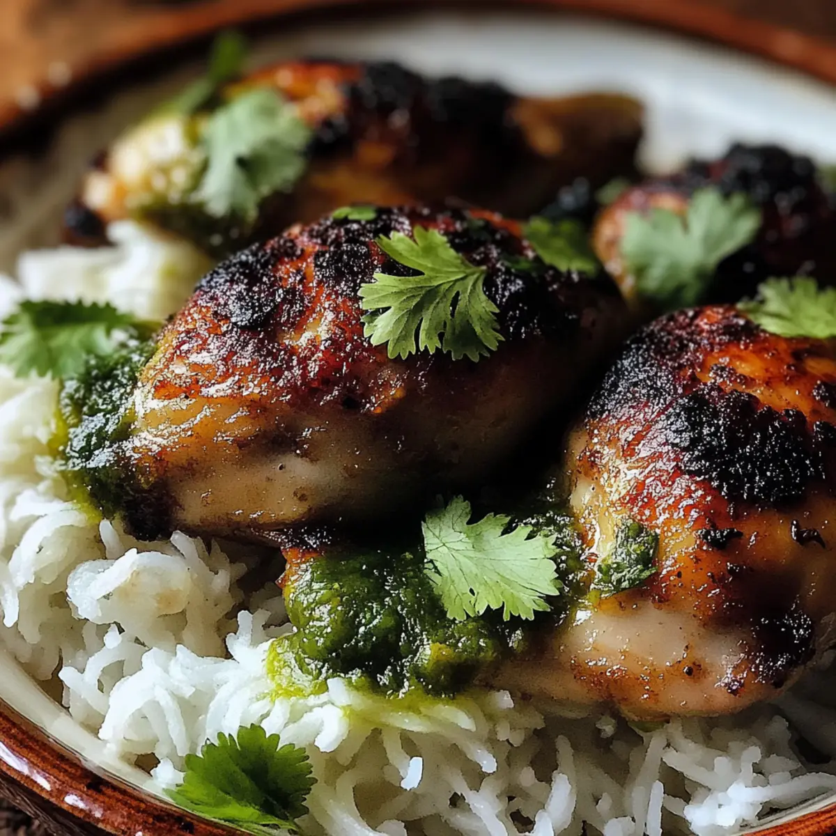 Peruvian Chicken and Rice with Green Sauce