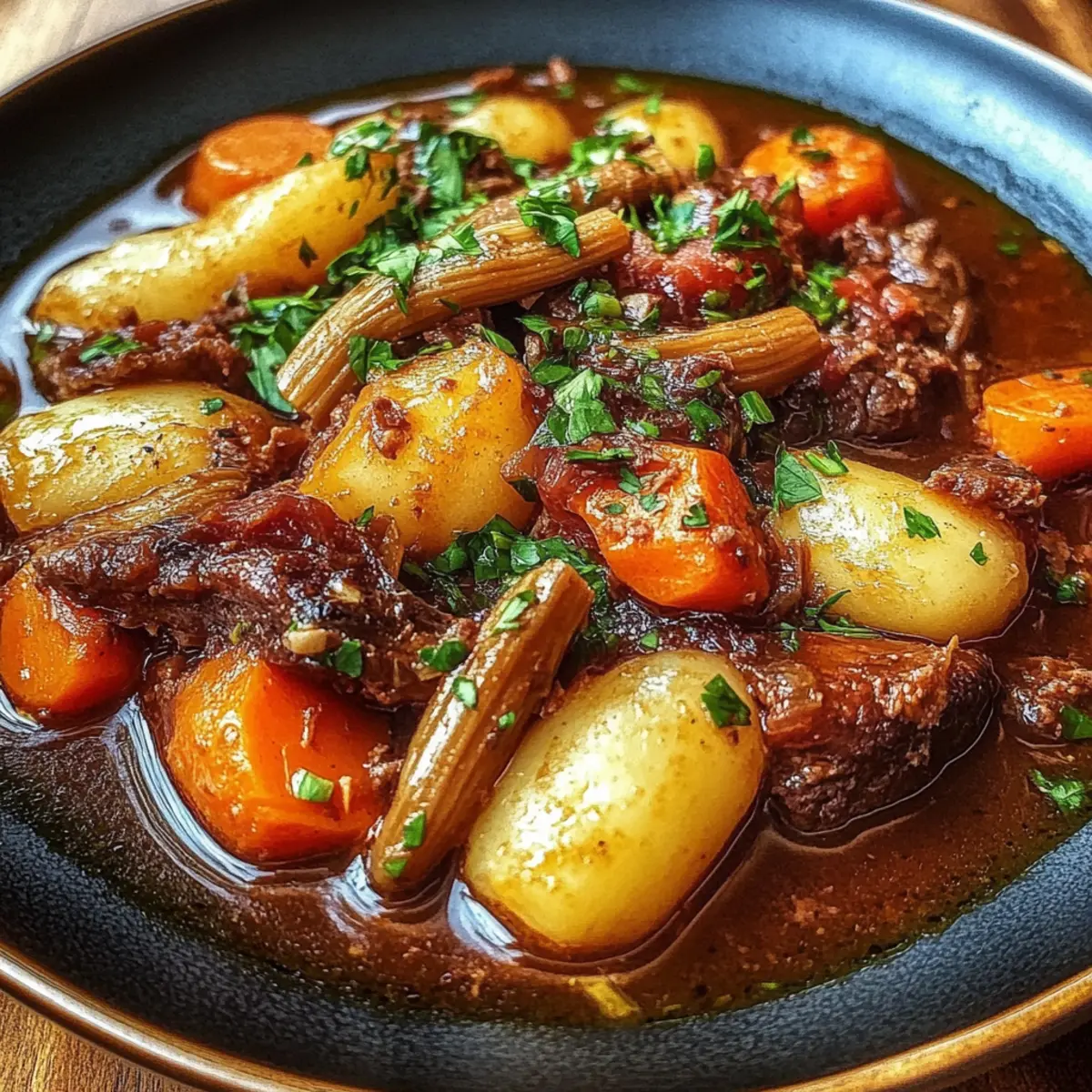 Red Wine-Braised Beef Stew with Potatoes and Carrots