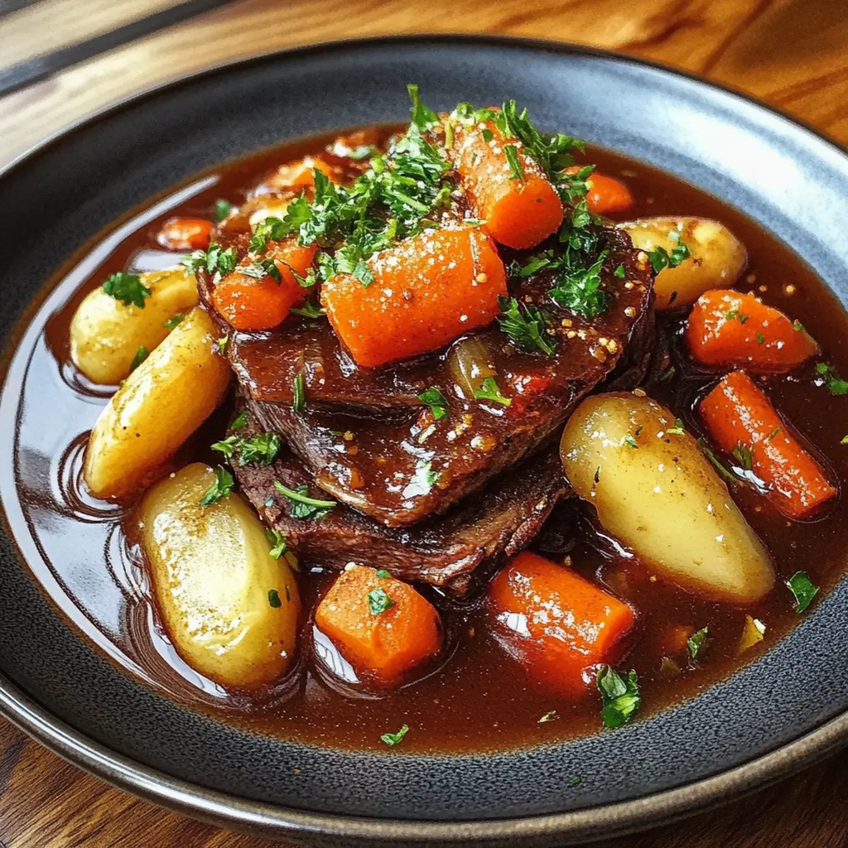 Red Wine-Braised Beef Stew with Potatoes and Carrots