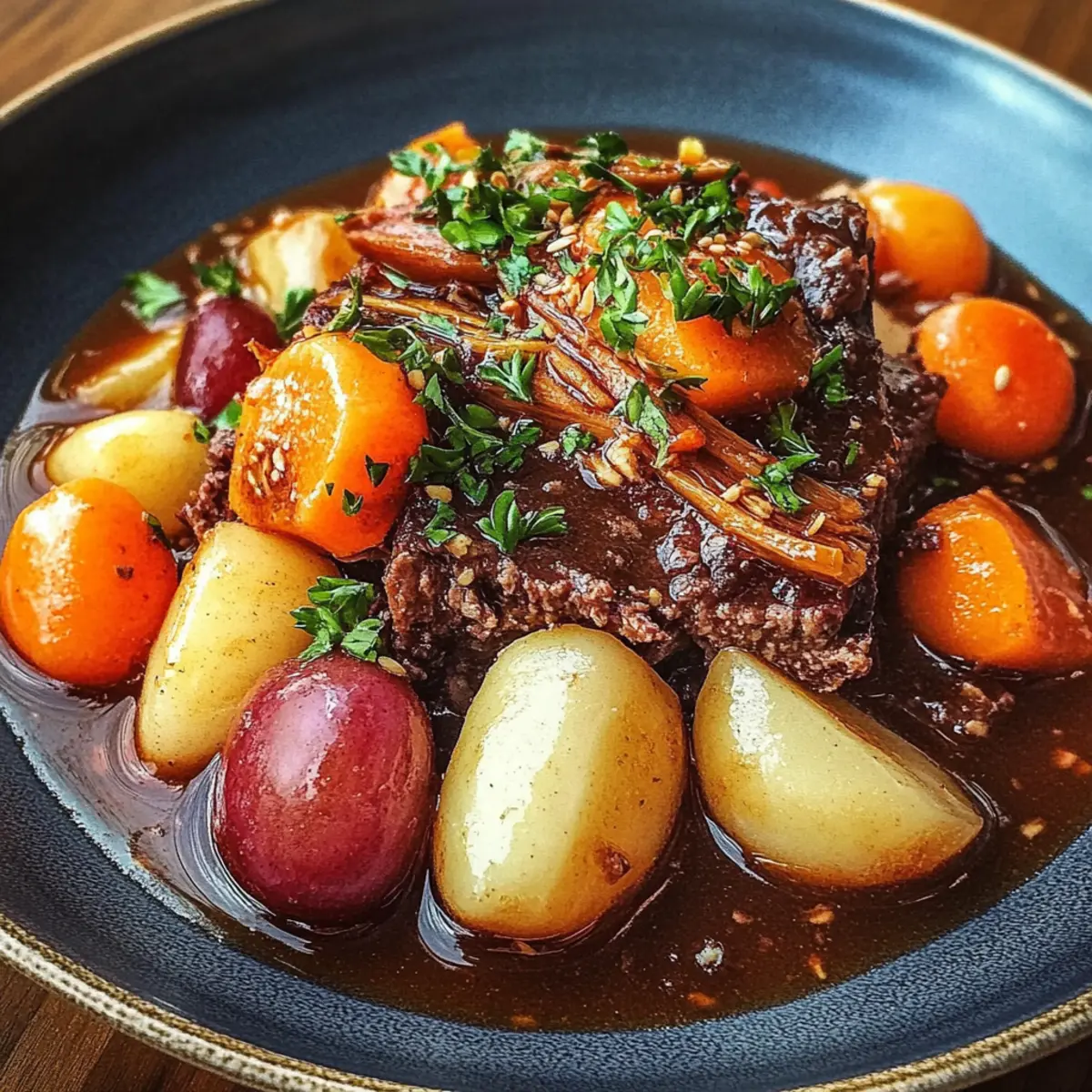 Red Wine-Braised Beef Stew with Potatoes and Carrots