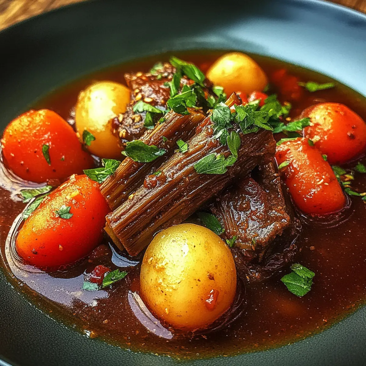 Red Wine-Braised Beef Stew with Potatoes and Carrots