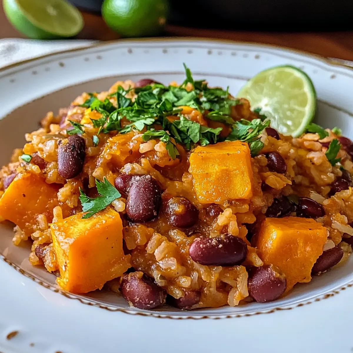 Rice and Bean Casserole with Sweet Potatoes
