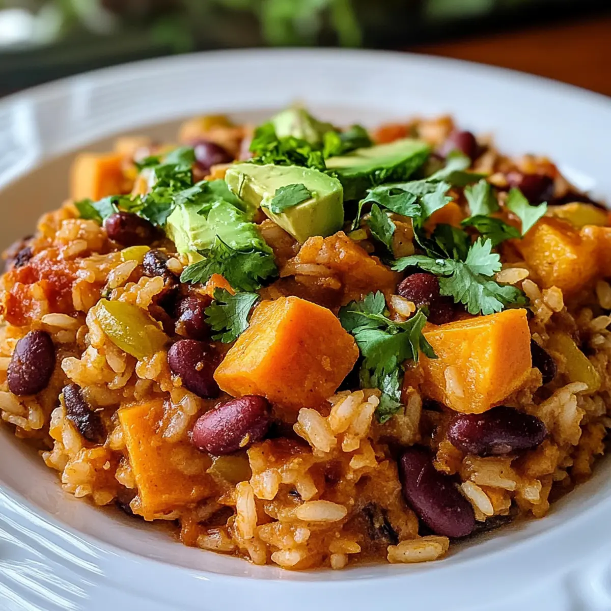 Rice and Bean Casserole with Sweet Potatoes