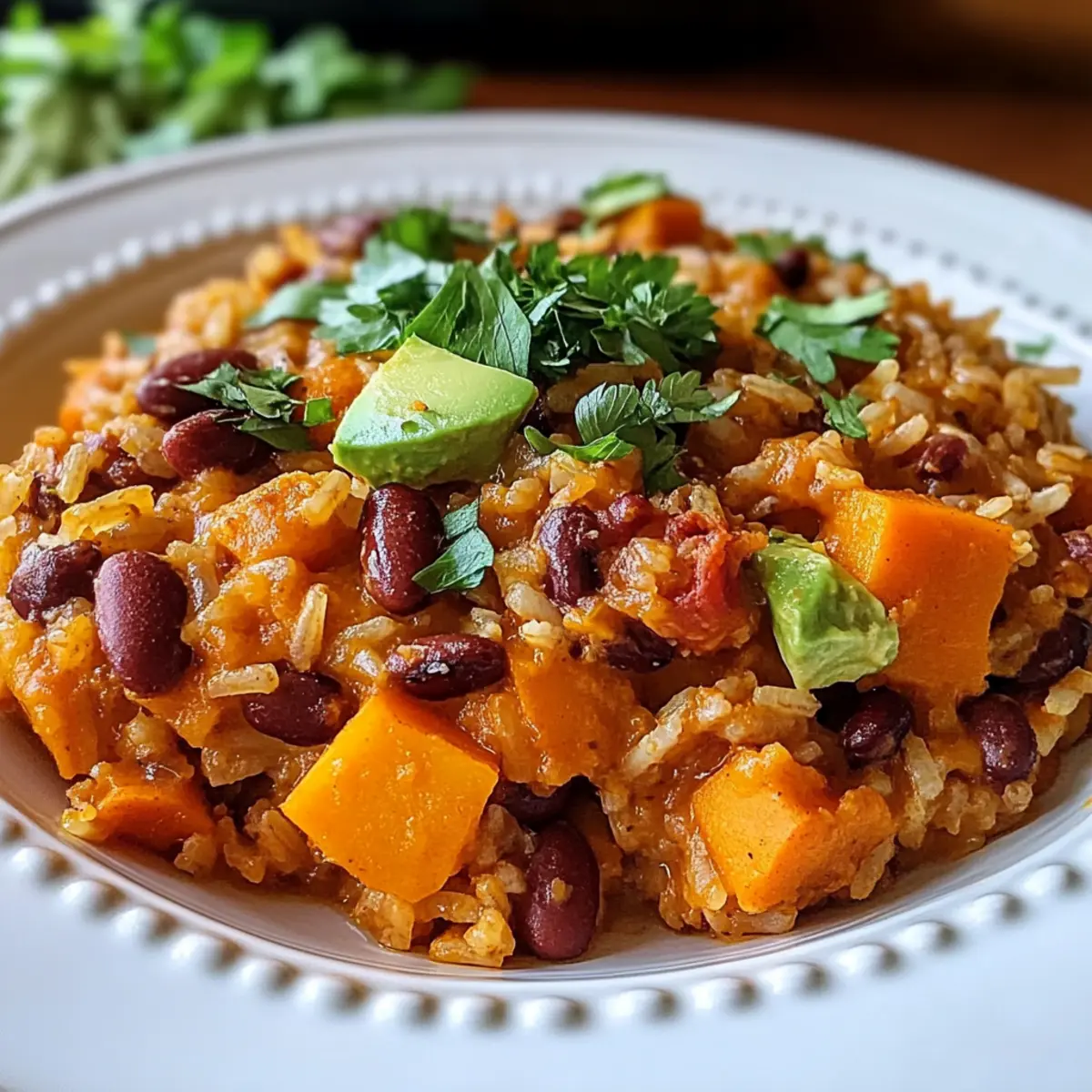 Rice and Bean Casserole with Sweet Potatoes